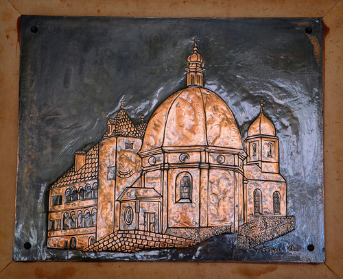 Pfarrkirche und Pfarrhof -  Kupferstich / Berta Regier